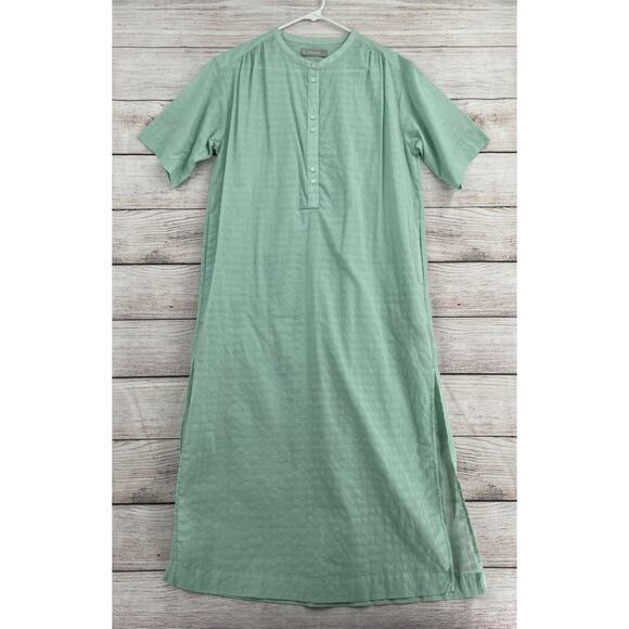 Everlane Short Sleeve Semi Sheer Button Down Maxi Dress Women's Small Green - Picture 1 of 10